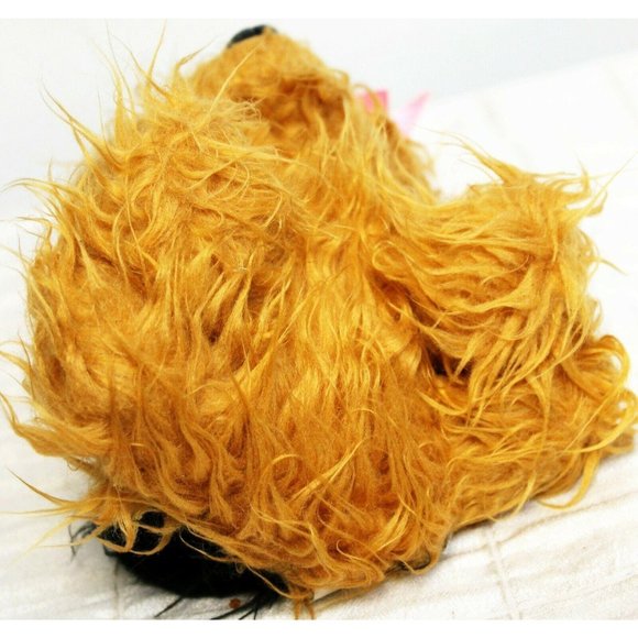 Dan Dee Small Yorkie Dog Brown Black Plush Stuffed Animal Sitting Pink Bow 8" - Picture 5 of 8